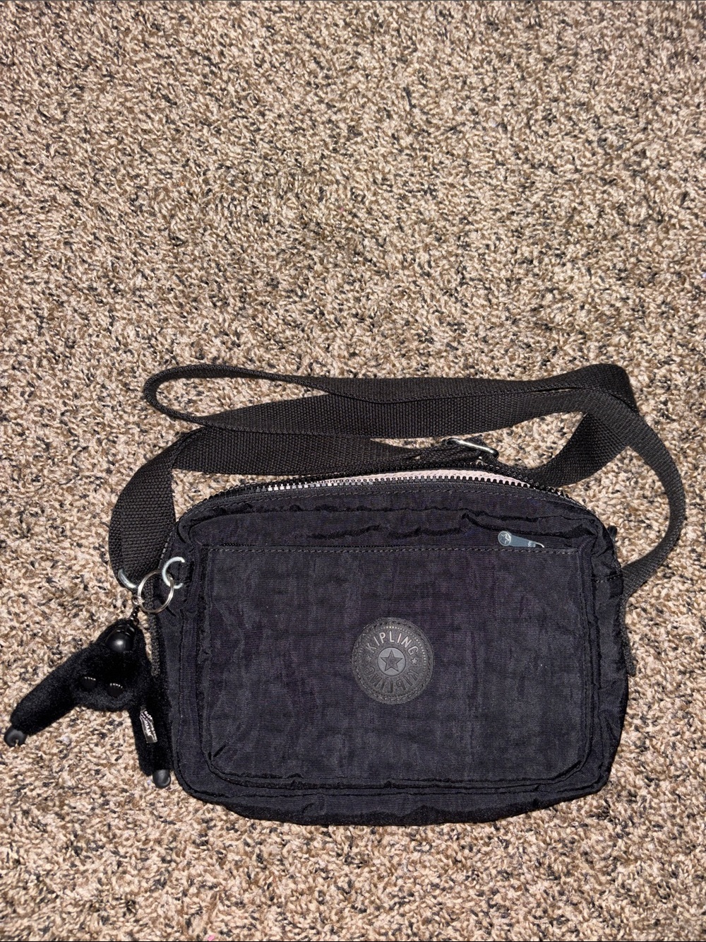 Kipling Black Compact Crossbody Messenger Bag
